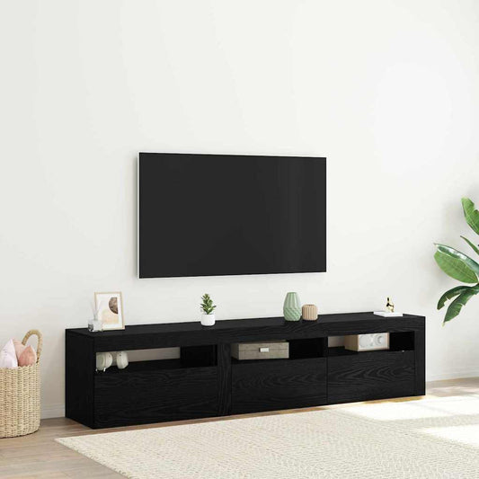TV Cabinet 2 pcs Black Oak Engineered Wood