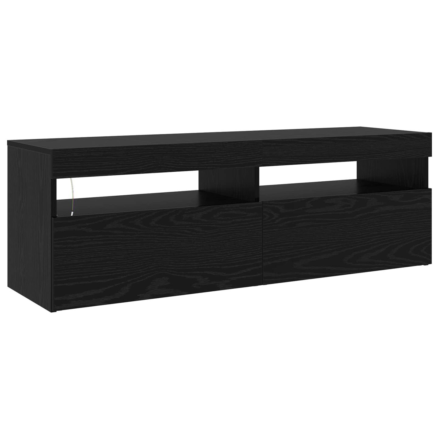 TV Cabinet 2 pcs Black Oak 260 x 37 x 40 cm Engineered Wood