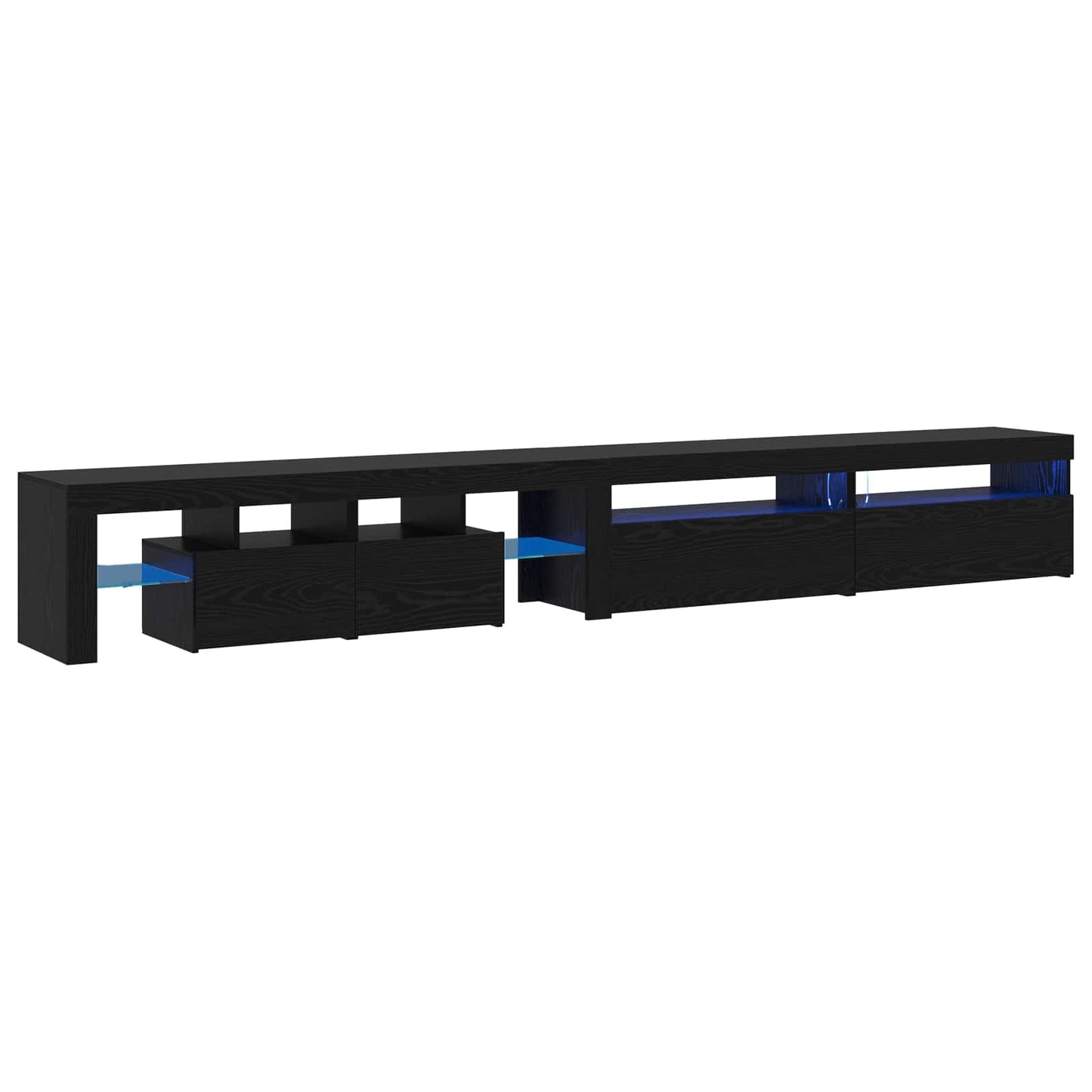 TV Cabinet 3 pcs Black Oak 290 x 36.5 x 40 cm Engineered Wood