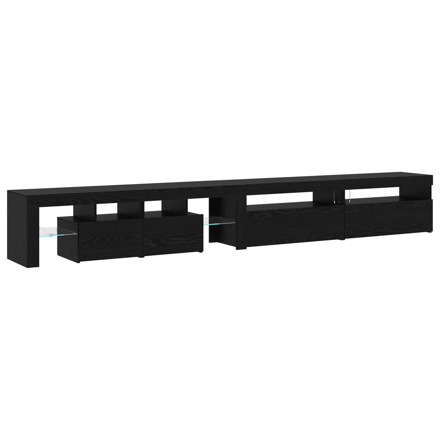 TV Cabinet 3 pcs Black Oak 290 x 36.5 x 40 cm Engineered Wood