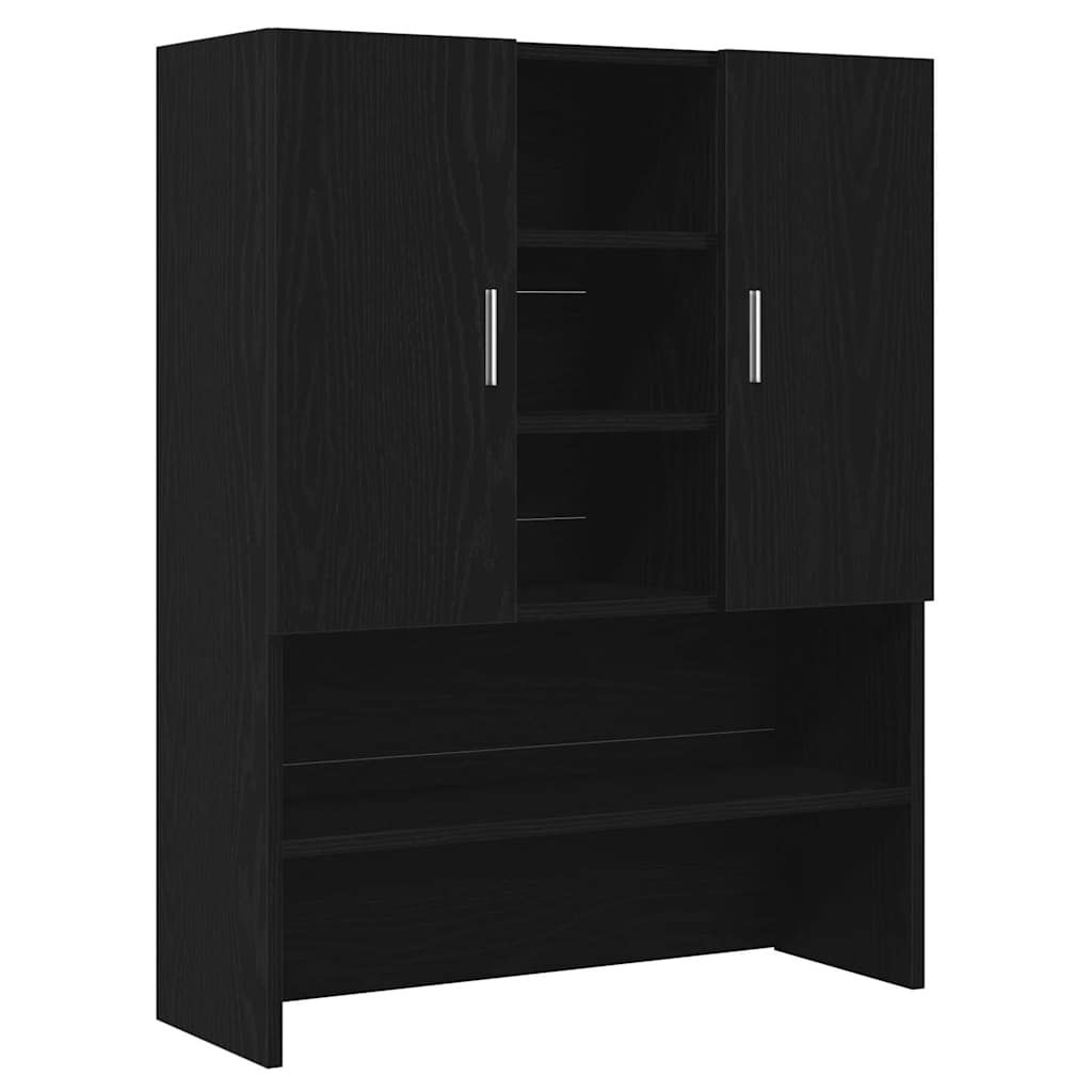 Washing Machine Cabinet 2 pcs Black Oak 70.5 x 71.5 x 181.5 cm