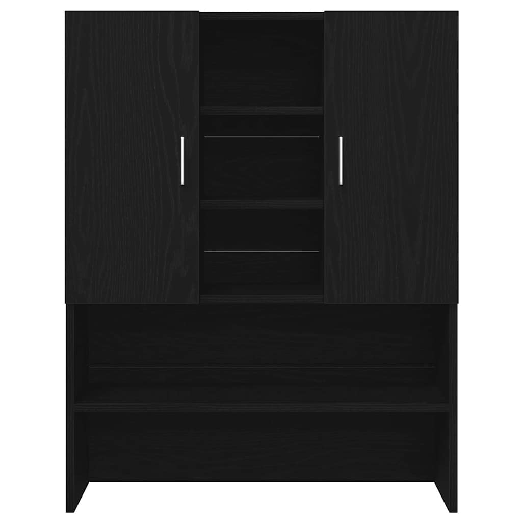 Washing Machine Cabinet 2 pcs Black Oak 70.5 x 71.5 x 181.5 cm
