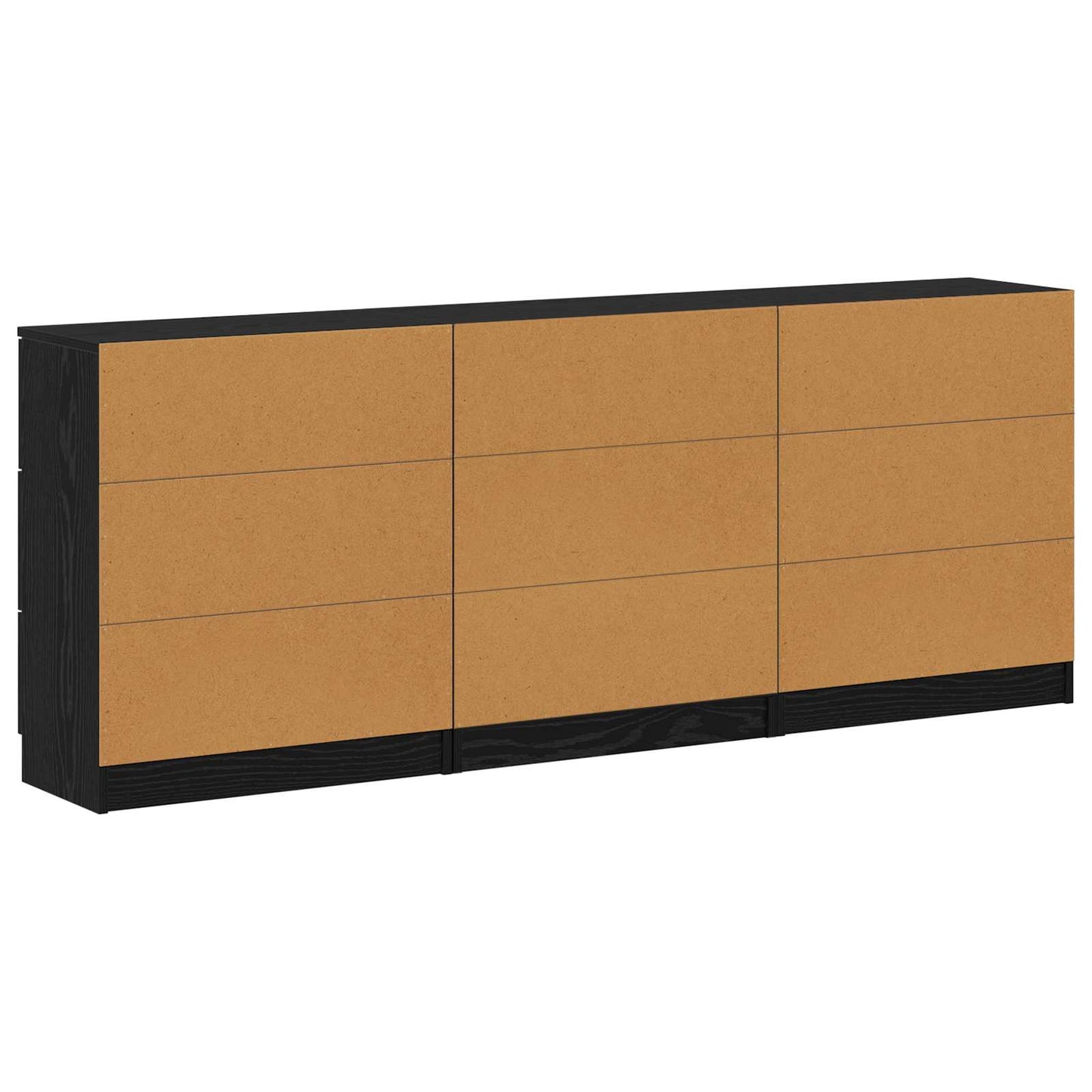 Sideboard 3 pcs Black Oak 181 x 30 x 70 cm Engineered Wood