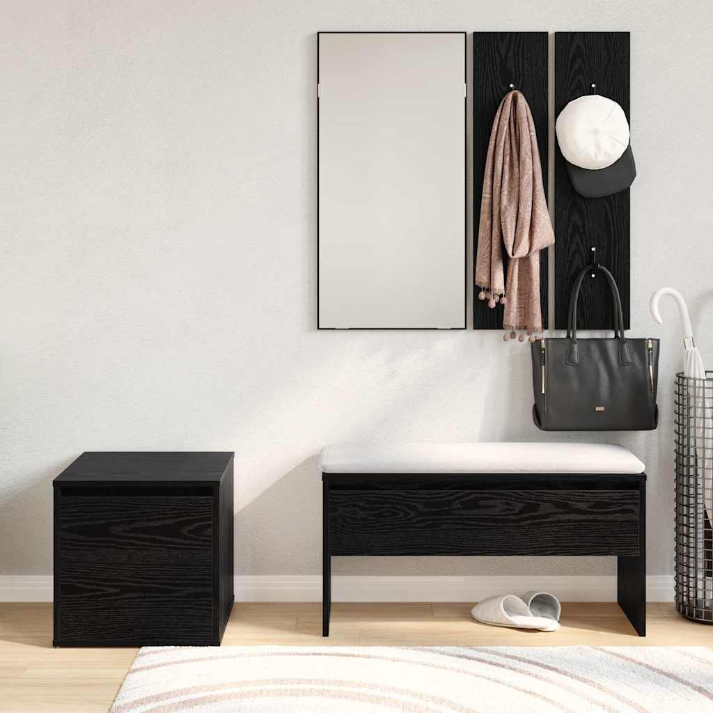 Hallway Furniture Set 3 pcs Black oak 80 x 31 x 40 cm