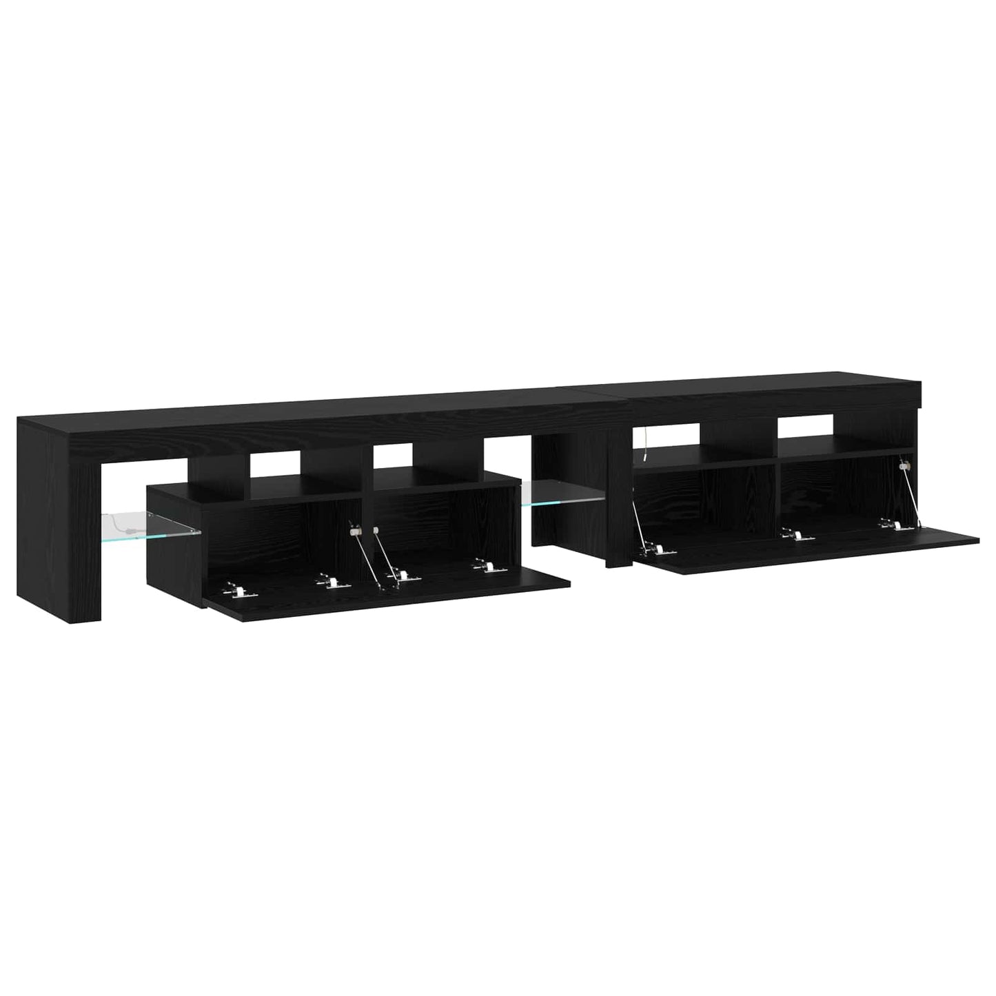TV Cabinet 2 pcs Black Oak 230 x 36.5 x 40 cm Engineered Wood