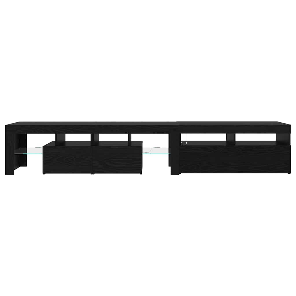 TV Cabinet 2 pcs Black Oak 230 x 36.5 x 40 cm Engineered Wood