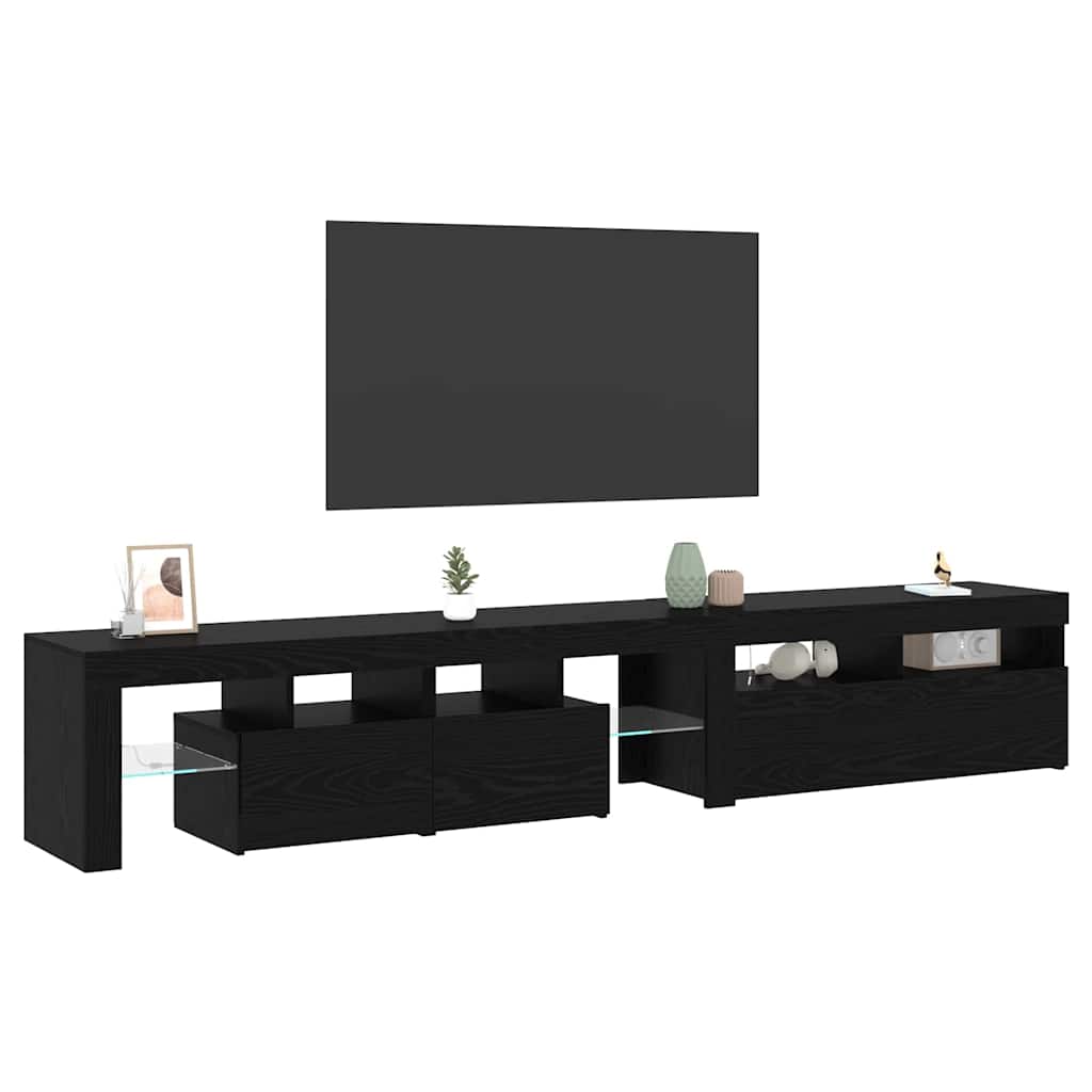 TV Cabinet 2 pcs Black Oak 230 x 36.5 x 40 cm Engineered Wood