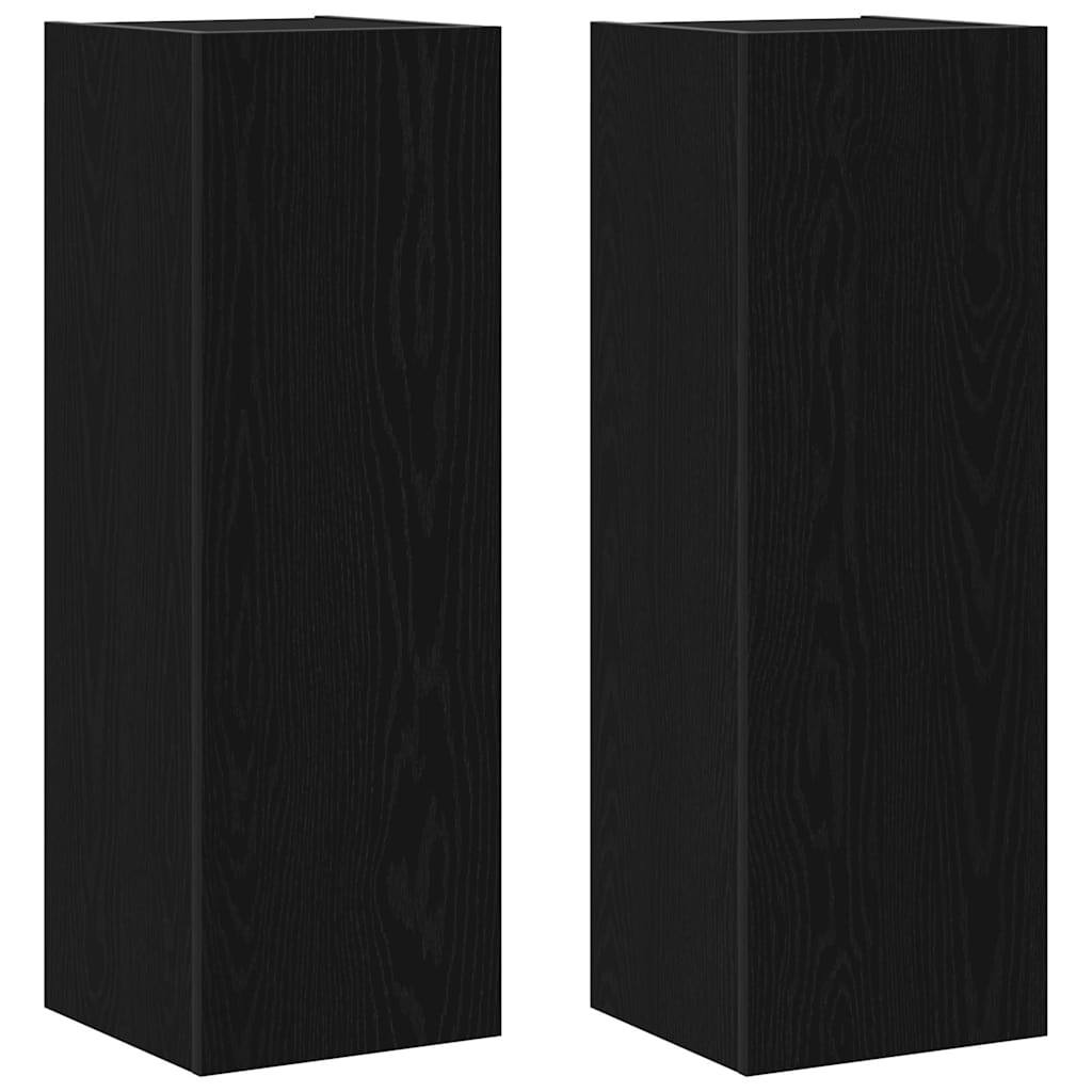 TV Cabinet Set 8 pcs Black Oak 100 x 30 x 30 cm Engineered Wood
