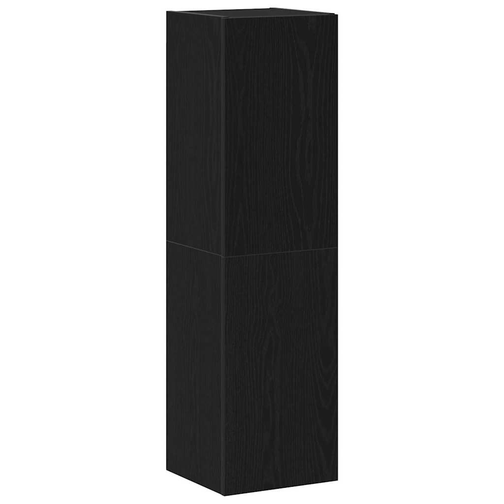 TV Cabinet Set Wall-mounted 5 pcs Black Oak Engineered Wood
