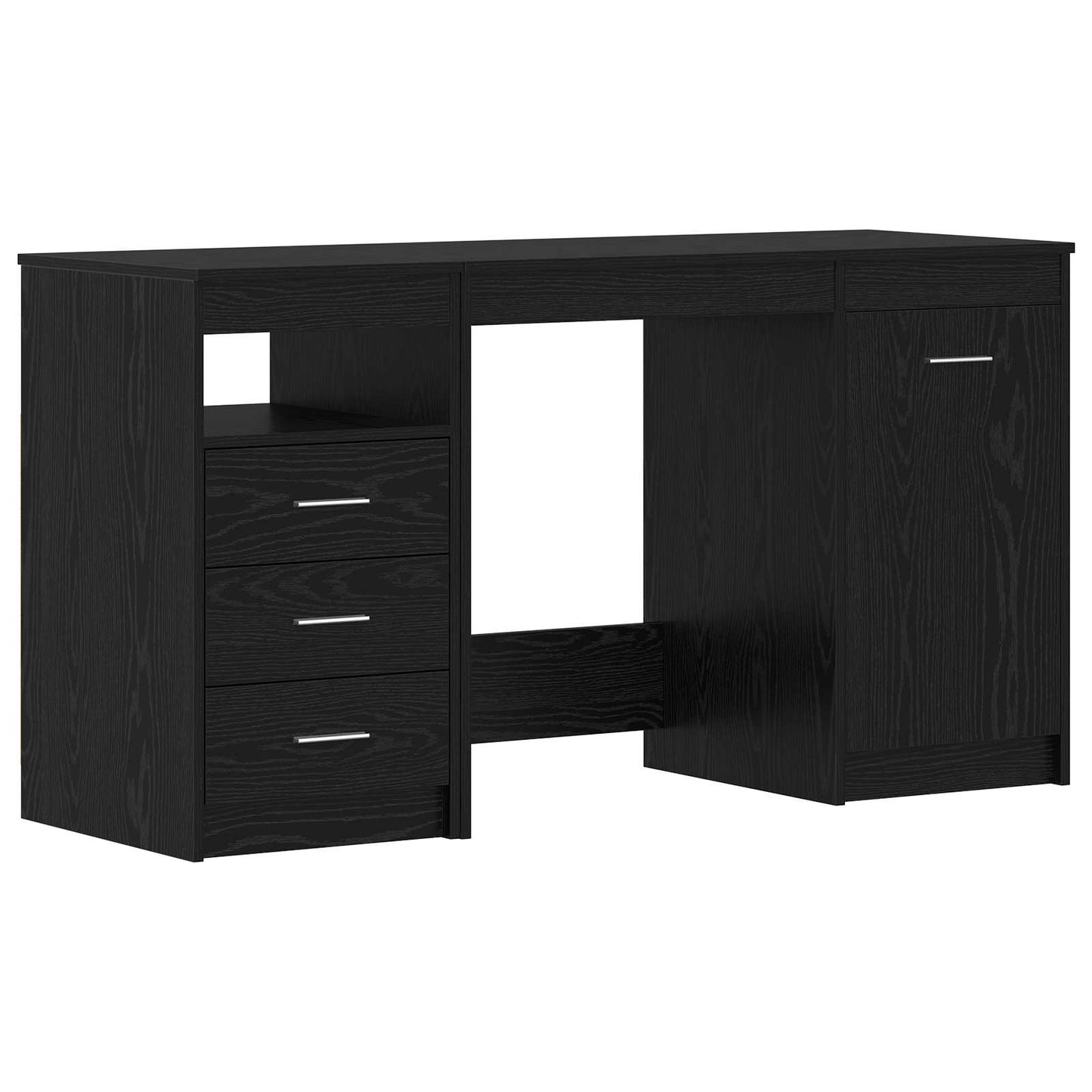Desk Black Oak Engineered Wood 140 x 50 x 76 cm 2 pcs