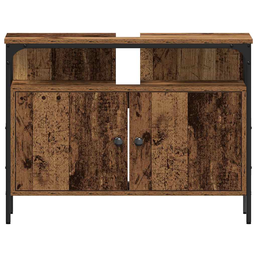 Bathroom Vanity Units with Shelf 3 pcs Brown Engineered wood