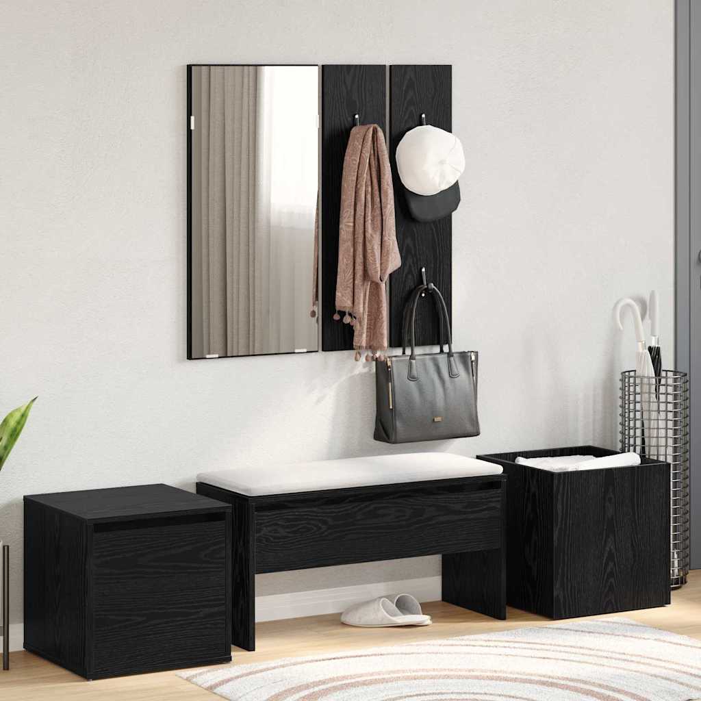 Hallway Furniture Set Wall-mounted 6 pcs Engineered Wood