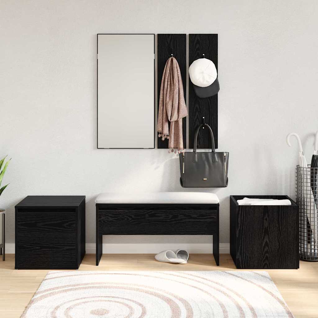 Hallway Furniture Set Wall-mounted 6 pcs Engineered Wood