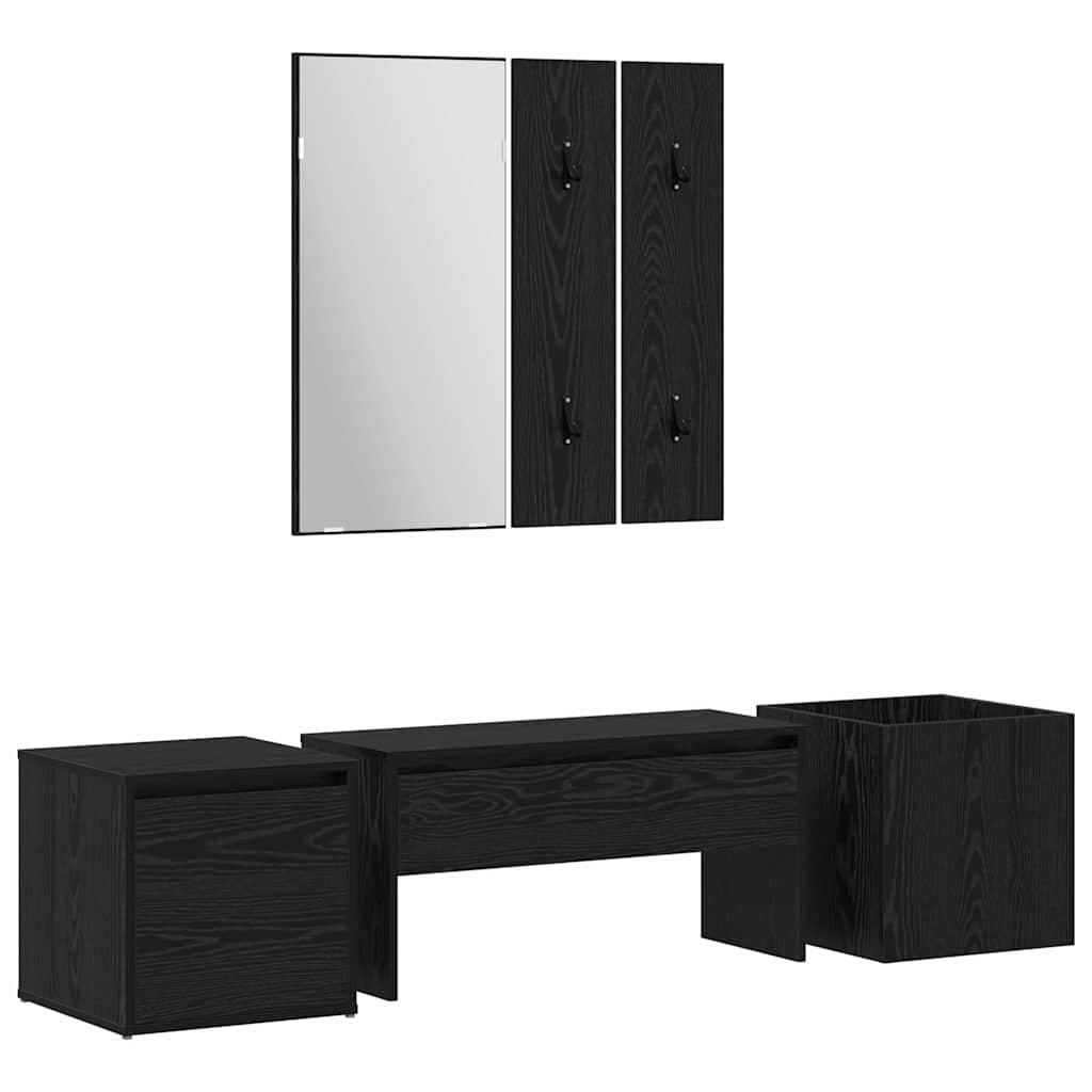 Hallway Furniture Set Wall-mounted 6 pcs Engineered Wood