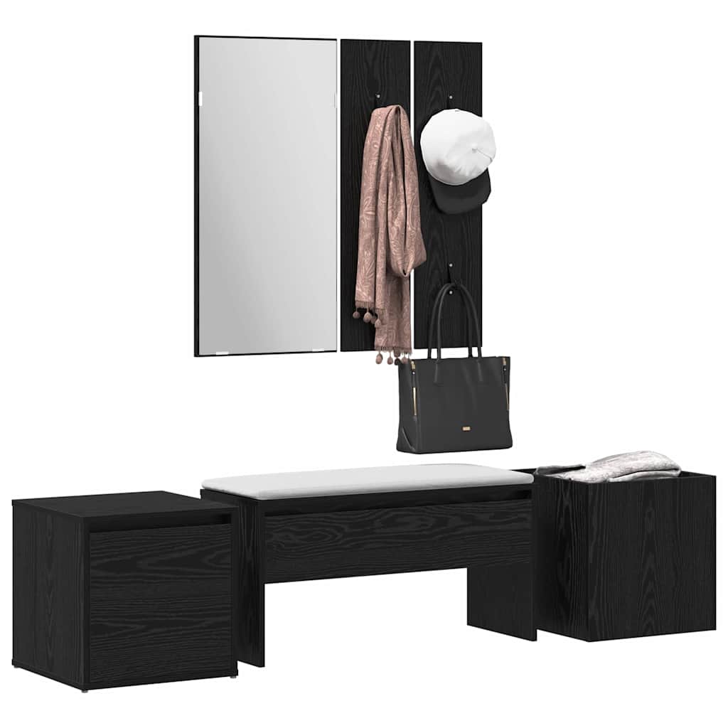 Hallway Furniture Set Wall-mounted 6 pcs Engineered Wood