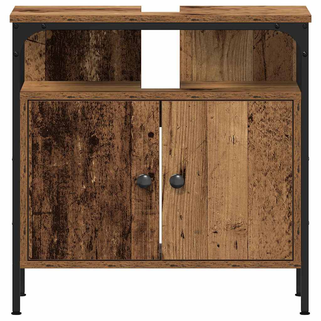Bathroom Vanity Units with Shelf 3 pcs Brown Engineered wood