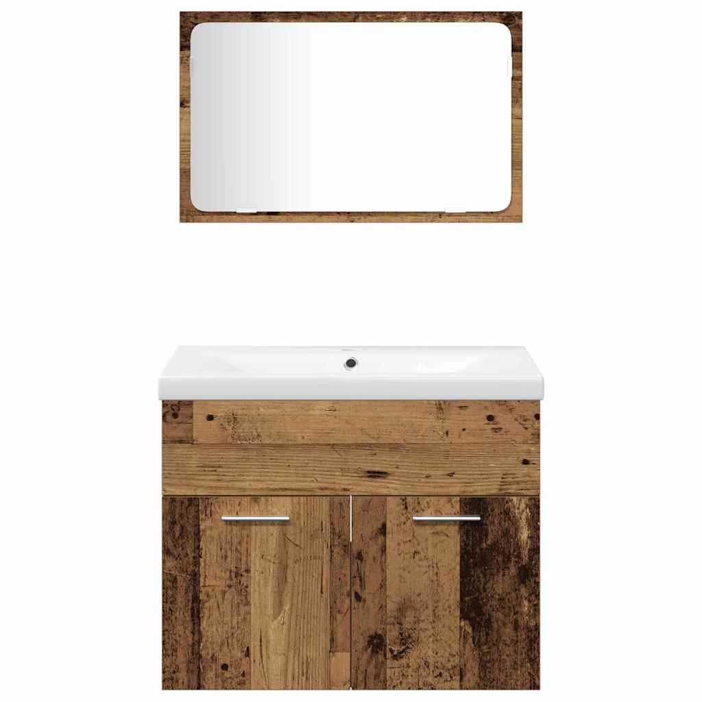 Bathroom Furniture Set 4 pcs Brown Engineered Wood