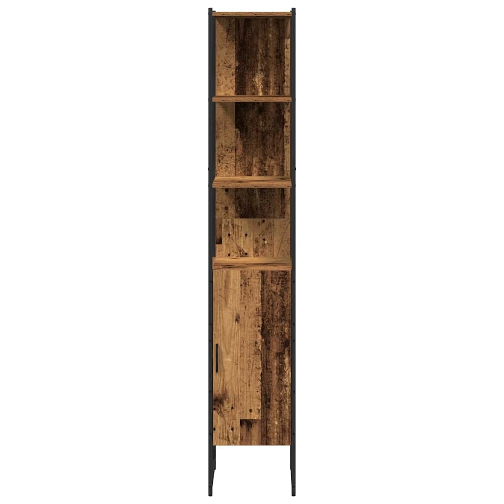 Bathroom Furniture Set with Door 3 pcs Old Wood Engineered Wood