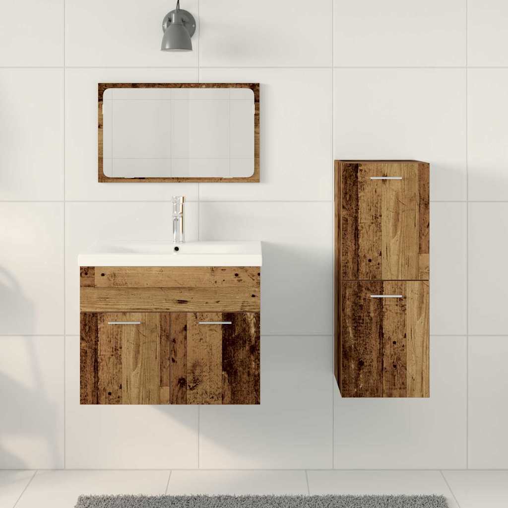 Bathroom Furniture Set 4 pcs Brown Engineered Wood