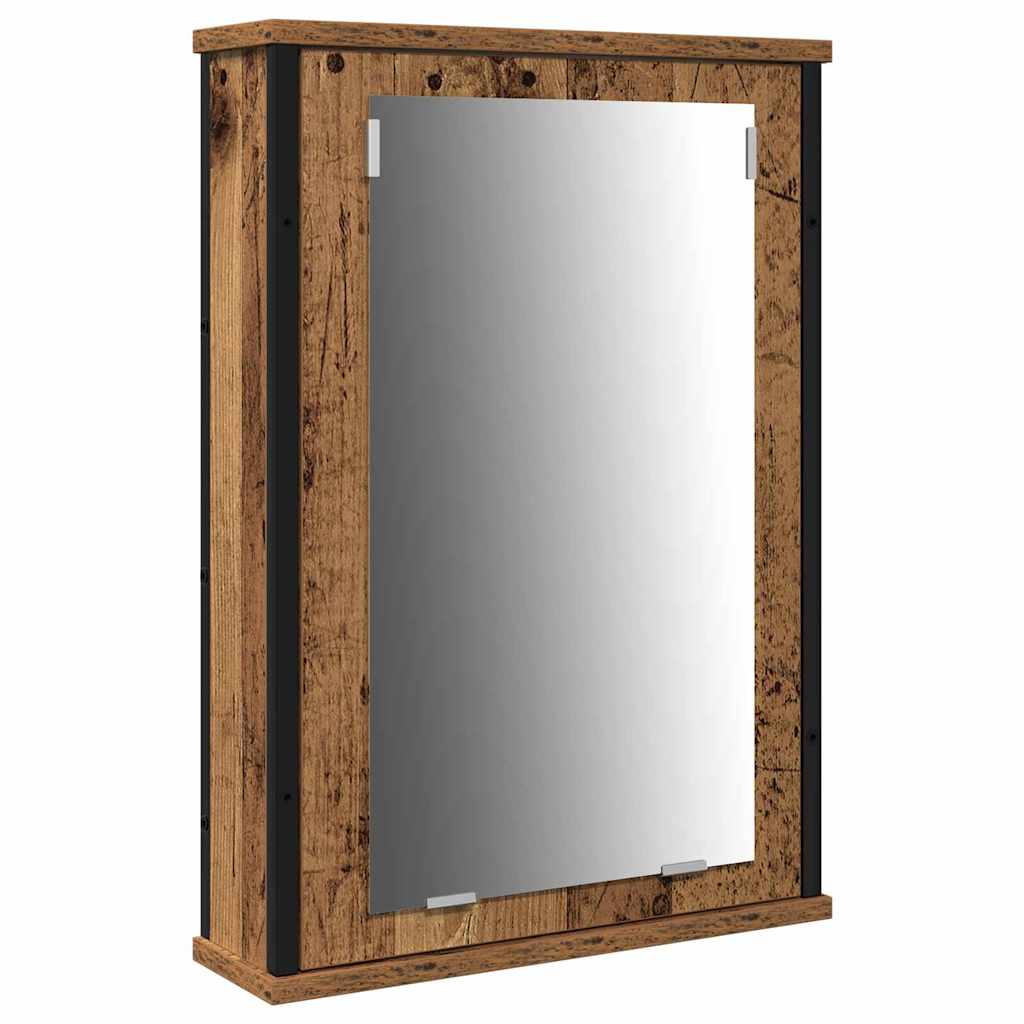 Bathroom Furniture Set with Door 4 pcs Old Wood Engineered Wood