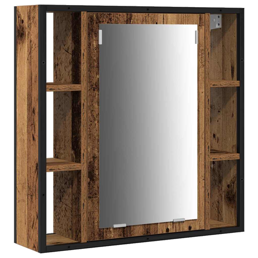 Bathroom Furniture Set with Door 4 pcs Old Wood Engineered Wood