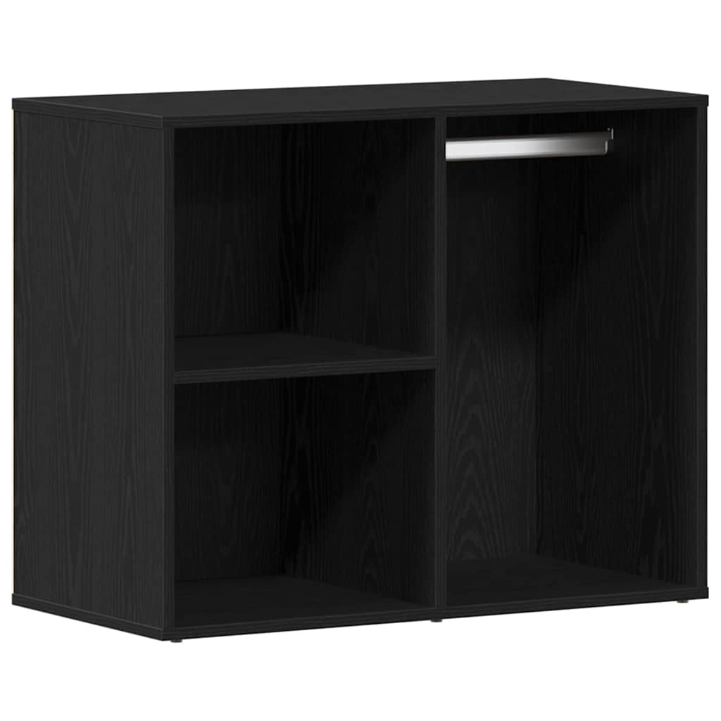 LED Dressing Table Set with Drawer Black Oak 140 x 40 x 140 cm