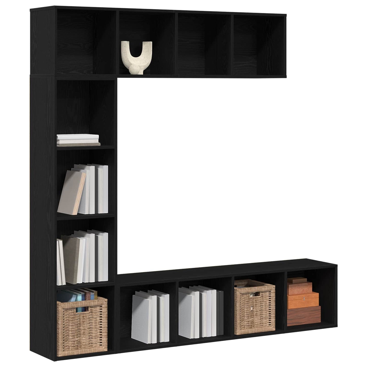 Bookshelf 12-Tier 3 pcs 36 x 30 x 143 cm Engineered Wood