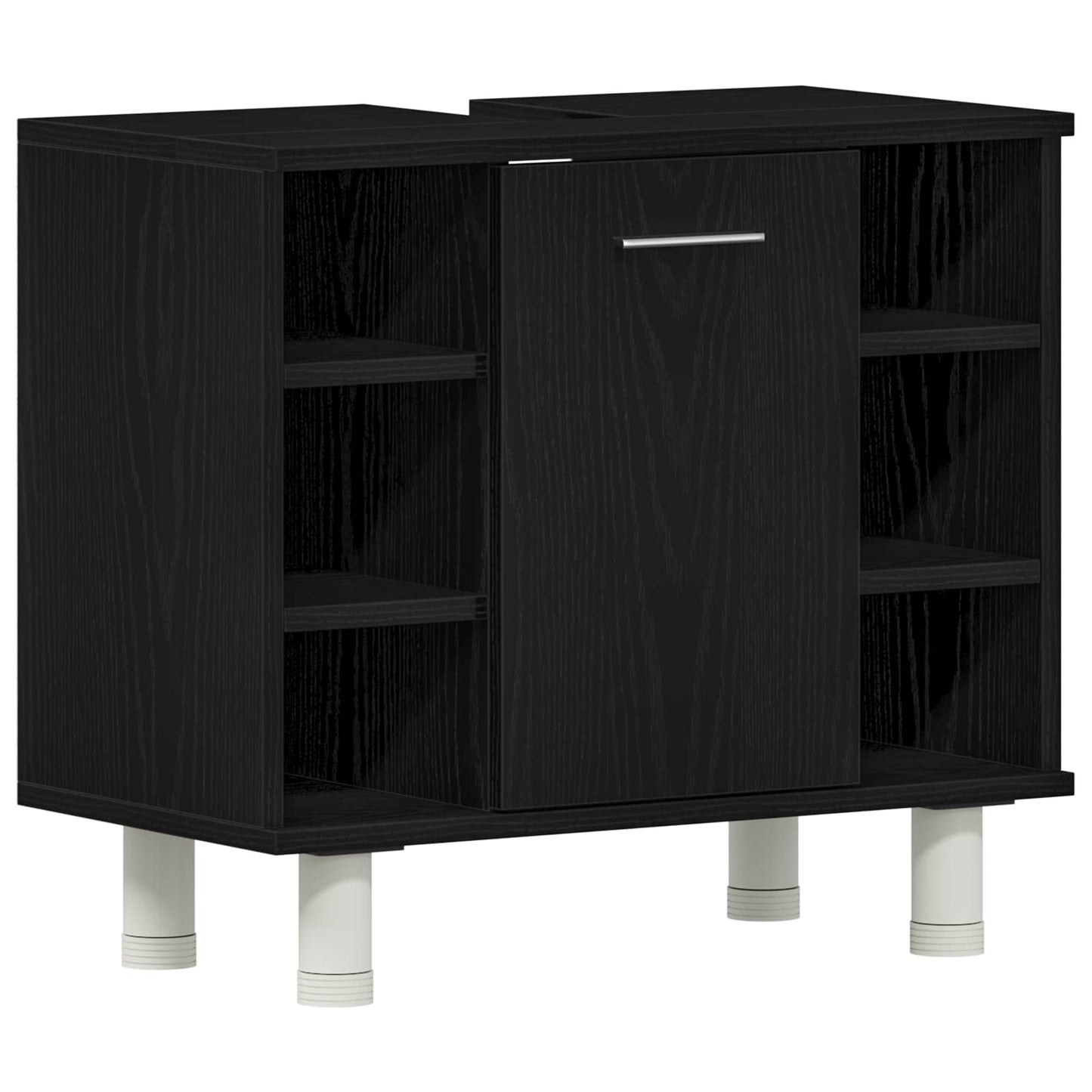 Bathroom Furniture Set 3 pcs Black Engineered Wood