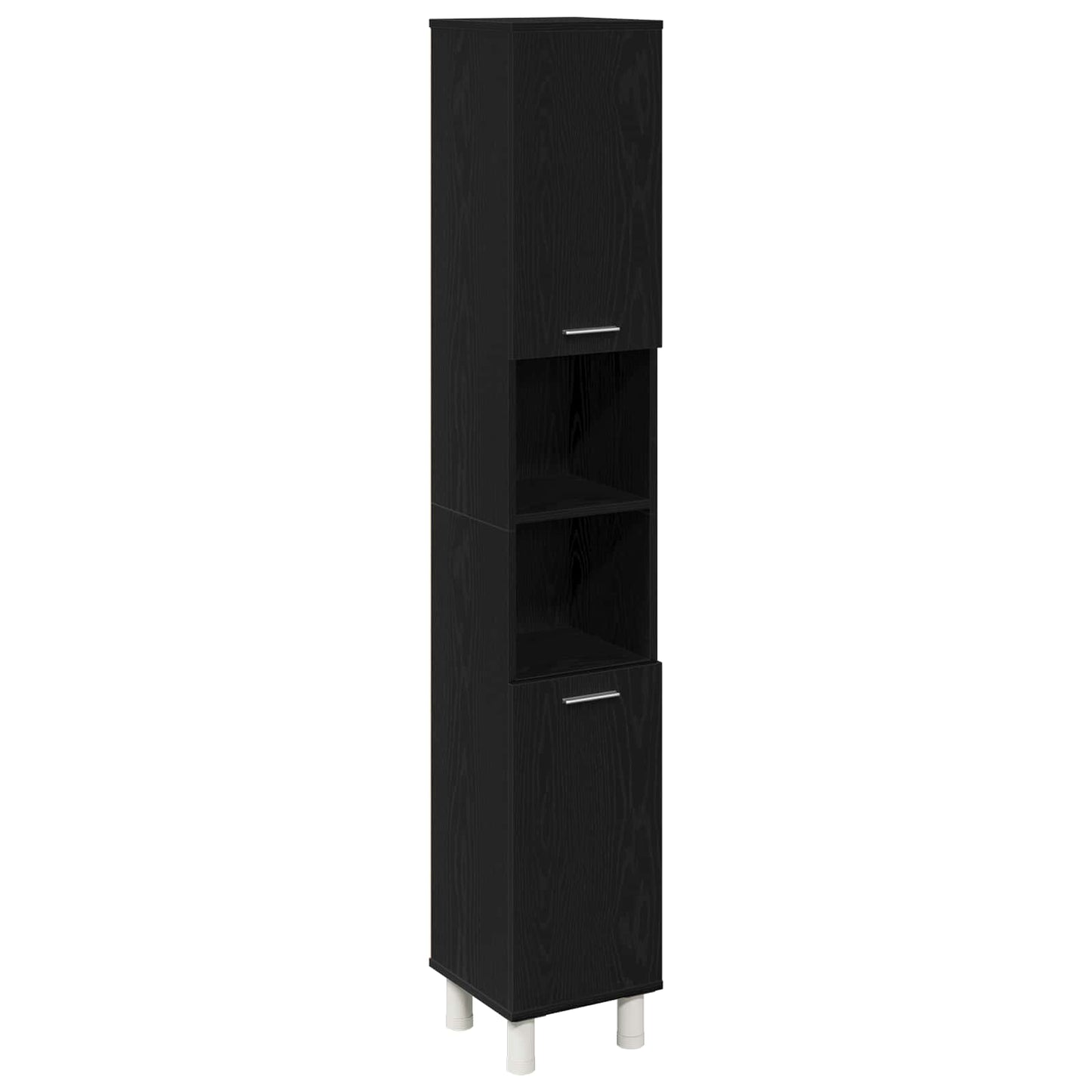 Bathroom Furniture Set 3 pcs Black Engineered Wood