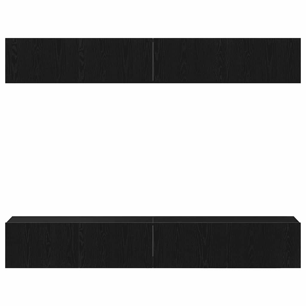 TV Cabinet Set 4 pcs Black Oak 100 x 30 x 30 cm Engineered Wood