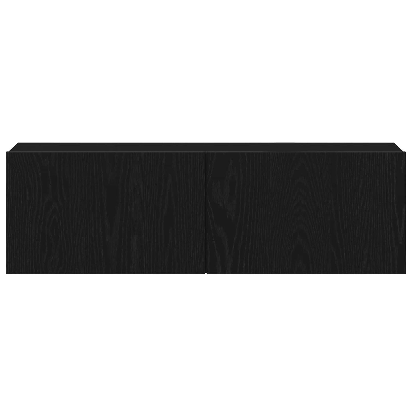TV Cabinet Set Wall-mounted 4 pcs Black Oak 130.5 x 30 x 140 cm