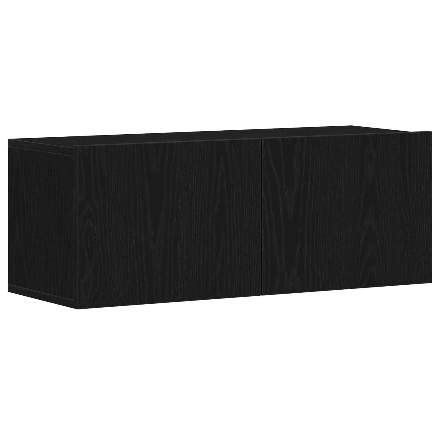 TV Cabinet Set Wall-mounted 3 pcs Black Oak 130.5 x 30 x 140 cm