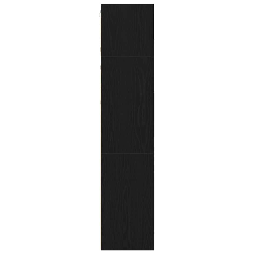 TV Cabinet Set Wall-mounted Black Oak Engineered Wood