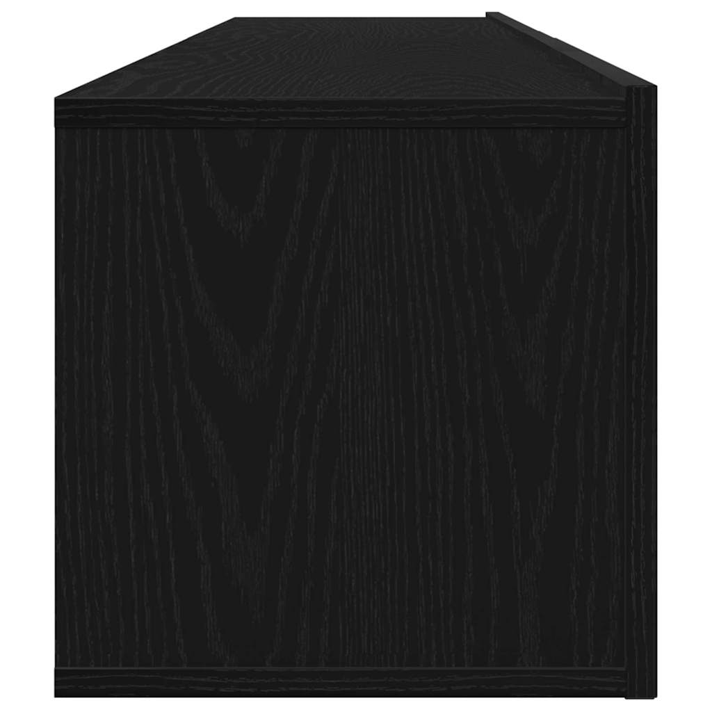 TV Cabinet Set Wall-mounted 2 pcs Black Oak Engineered Wood