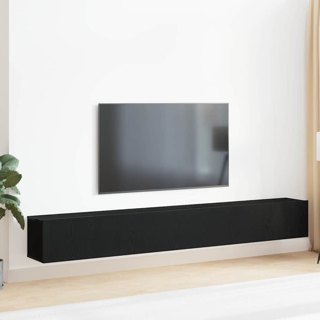 TV Cabinet Set 3 pcs Black Oak 80 x 30 x 30 cm Engineered Wood