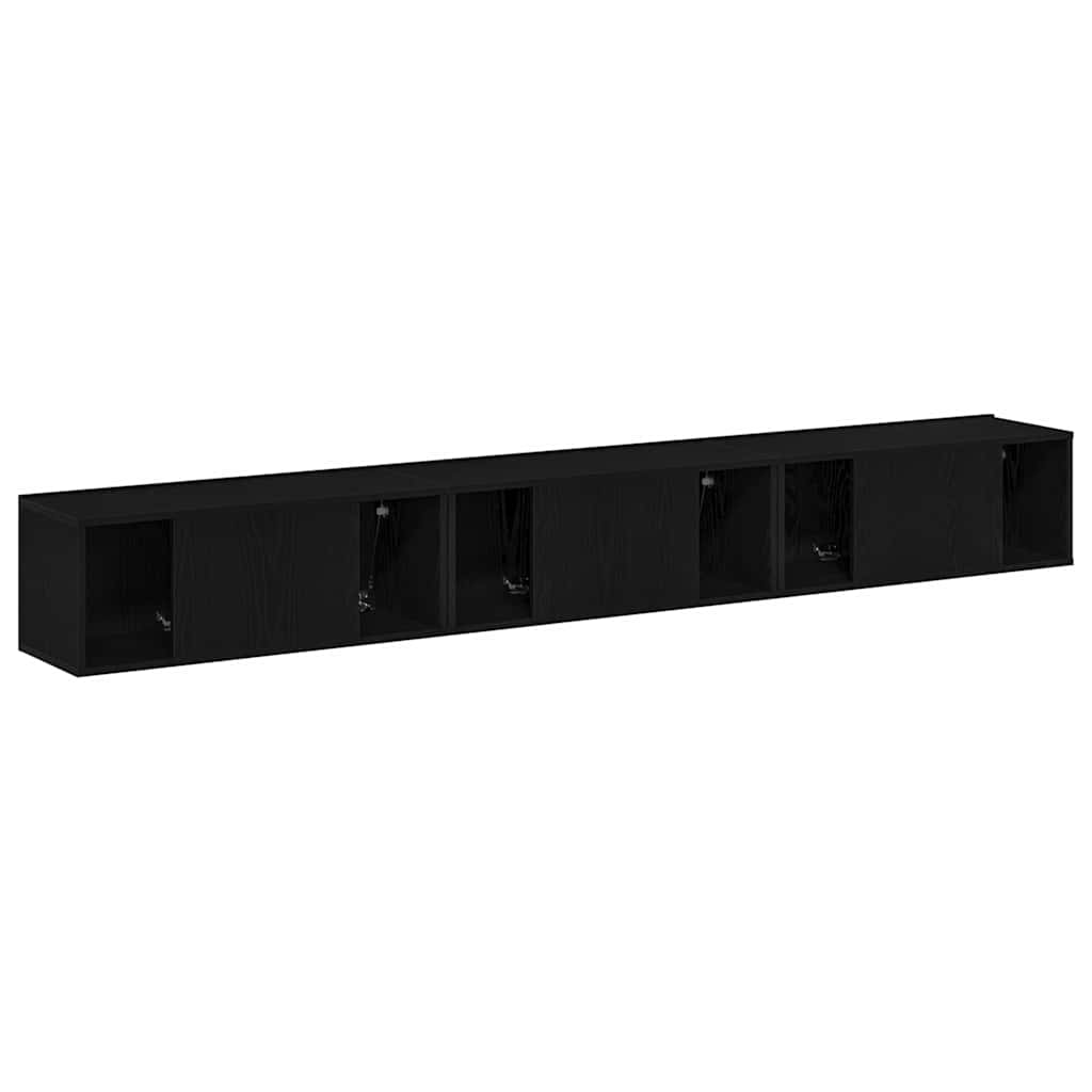 TV Cabinet Set 3 pcs Black Oak 80 x 30 x 30 cm Engineered Wood