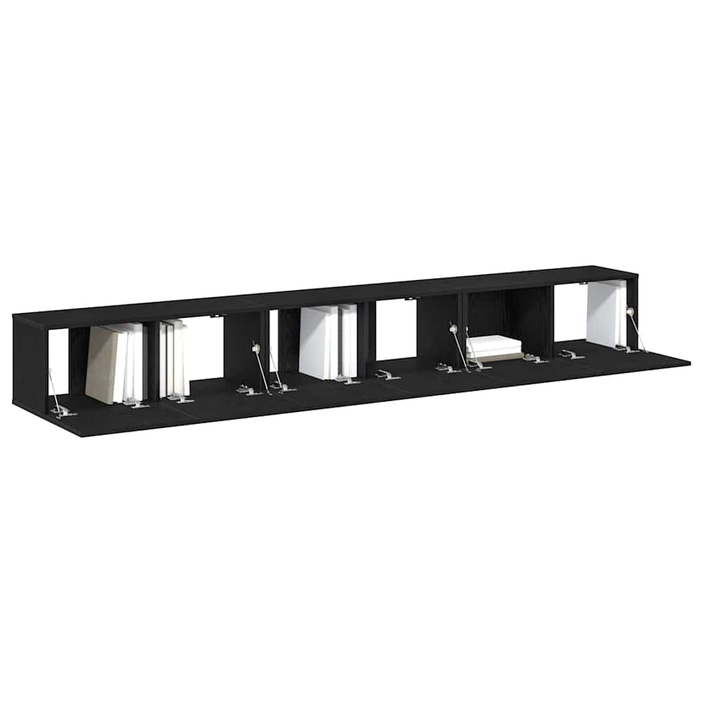TV Cabinet Set 3 pcs Black Oak 80 x 30 x 30 cm Engineered Wood