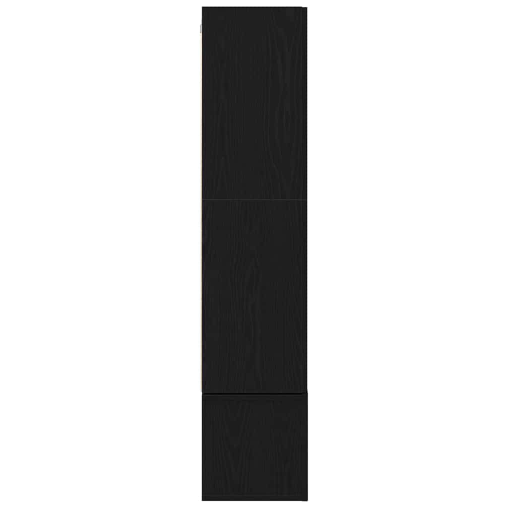 TV Cabinet Set Wall-mounted 6 pcs Black Oak Engineered Wood
