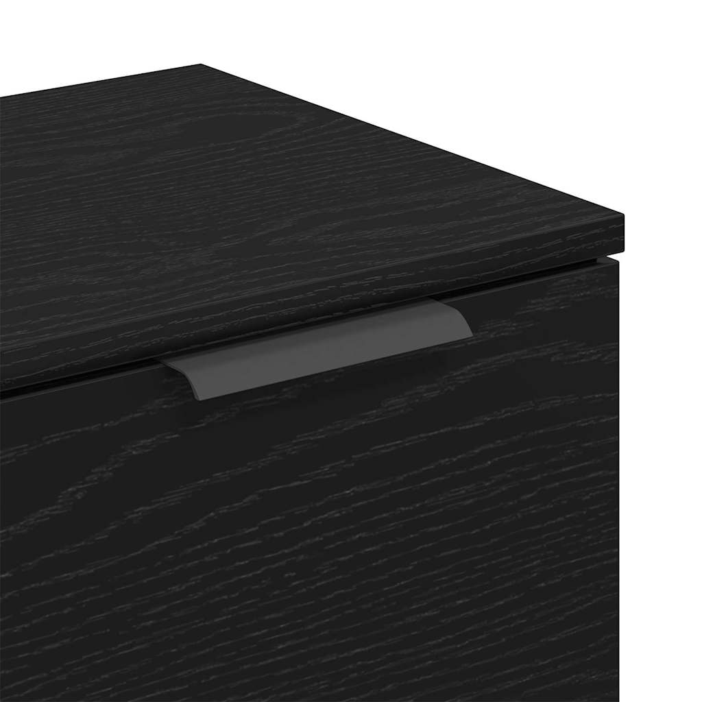 Sideboard Black Oak 120 x 30 x 70 cm Engineered Wood