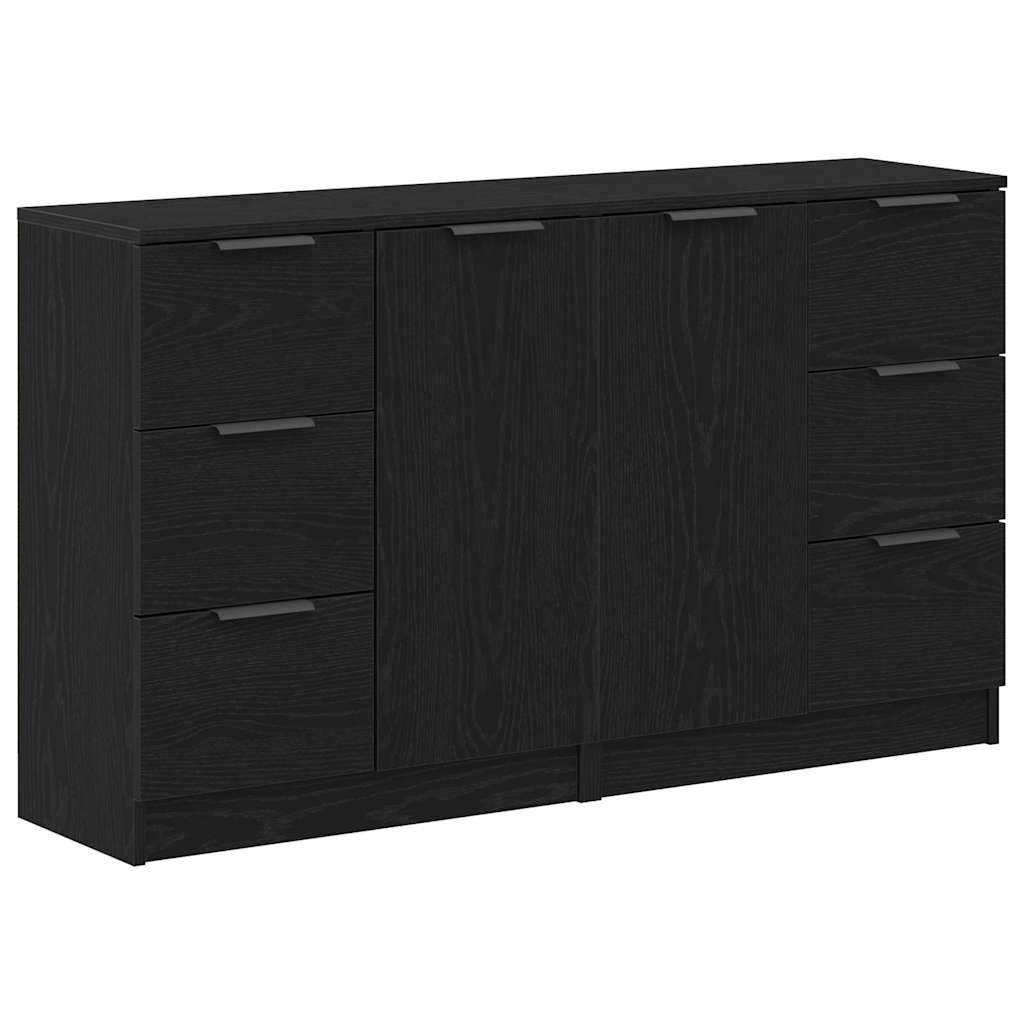 Sideboard Black Oak 120 x 30 x 70 cm Engineered Wood