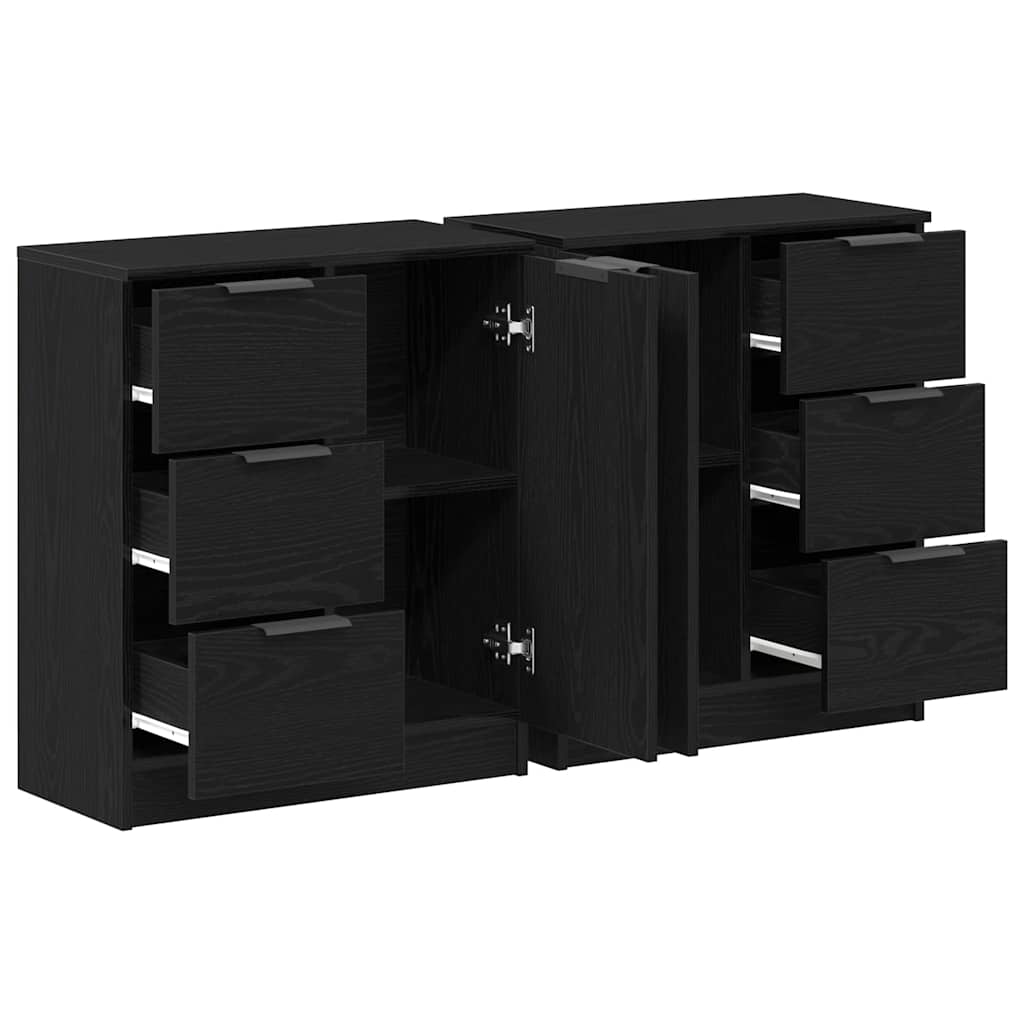 Sideboard Black Oak 120 x 30 x 70 cm Engineered Wood