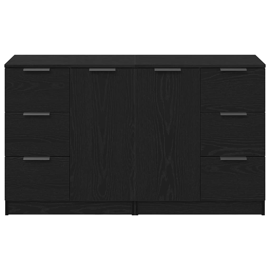 Sideboard Black Oak 120 x 30 x 70 cm Engineered Wood