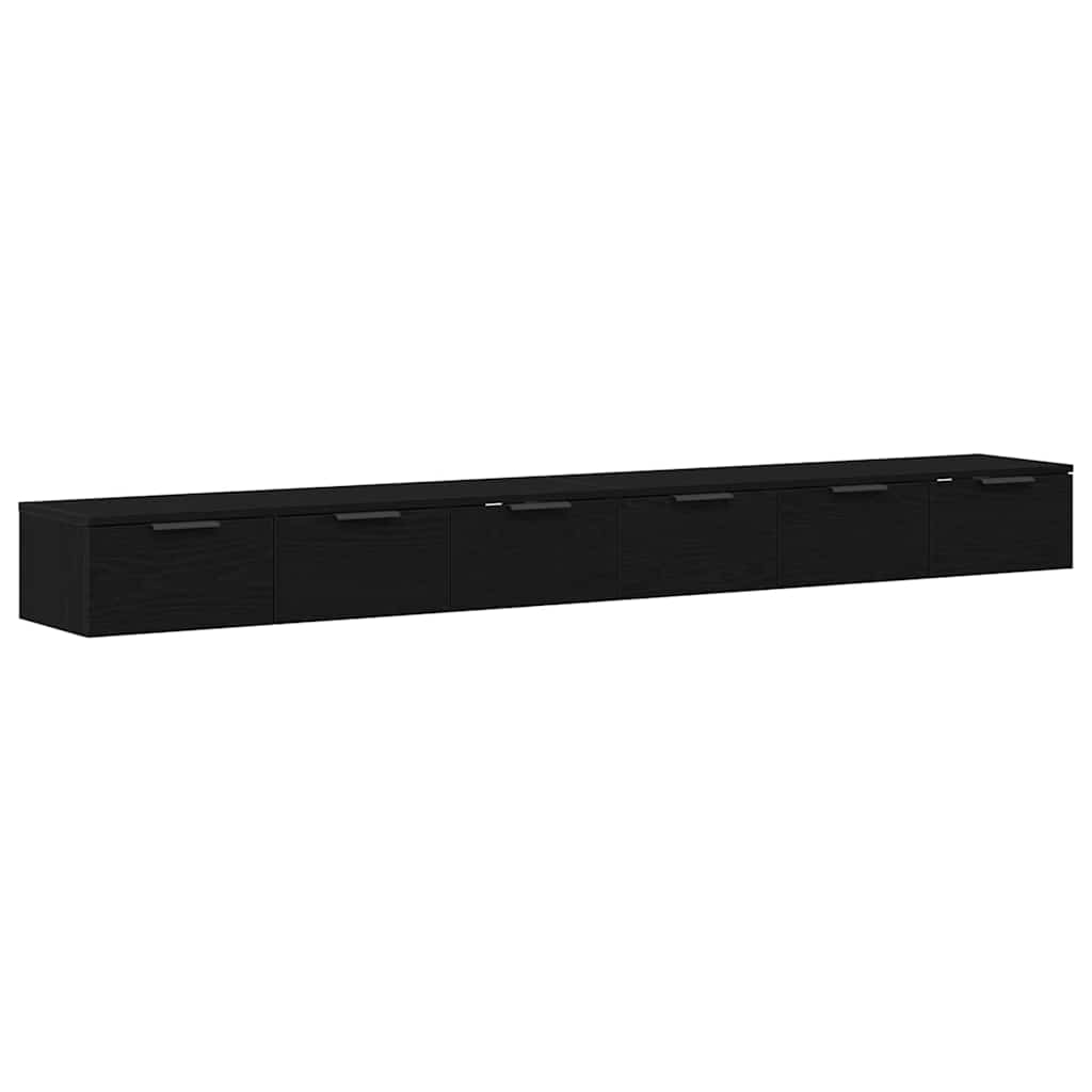 Wall-mounted Cabinet 2 pcs Black Oak 102 x 30 x 20 cm
