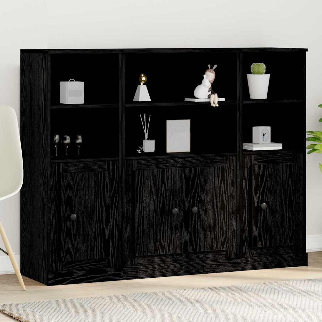 Highboard Black Oak 132 x 35.5 x 103.5 cm Engineered Wood