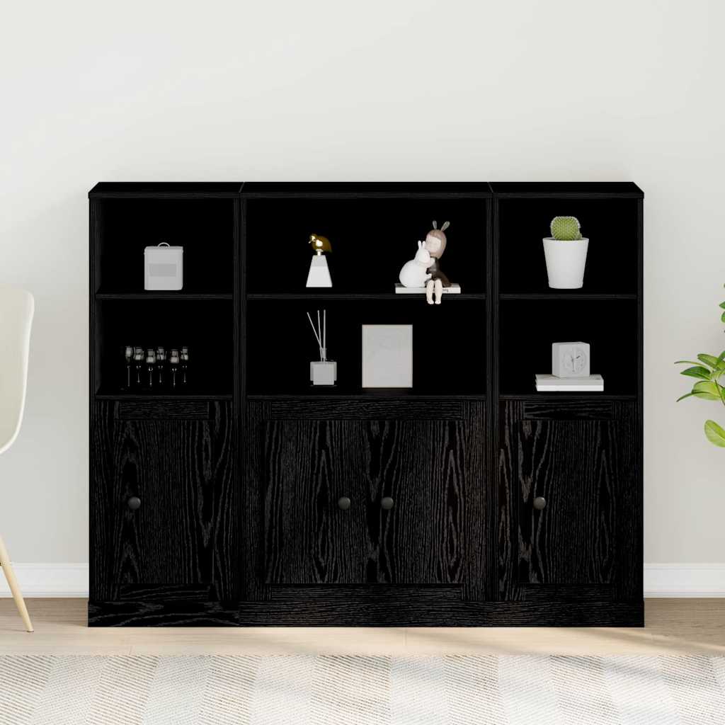 Highboard Black Oak 132 x 35.5 x 103.5 cm Engineered Wood