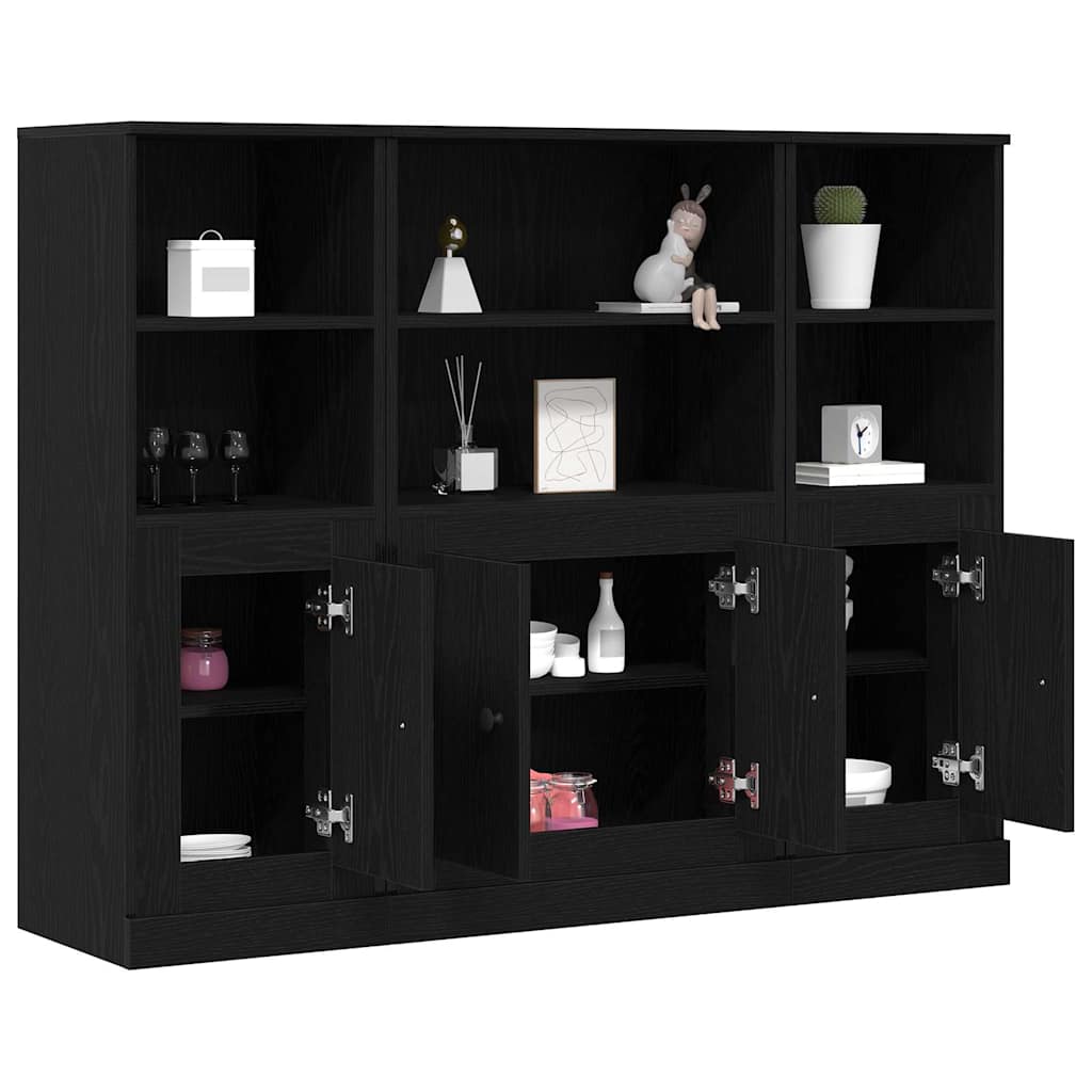 Highboard Black Oak 132 x 35.5 x 103.5 cm Engineered Wood
