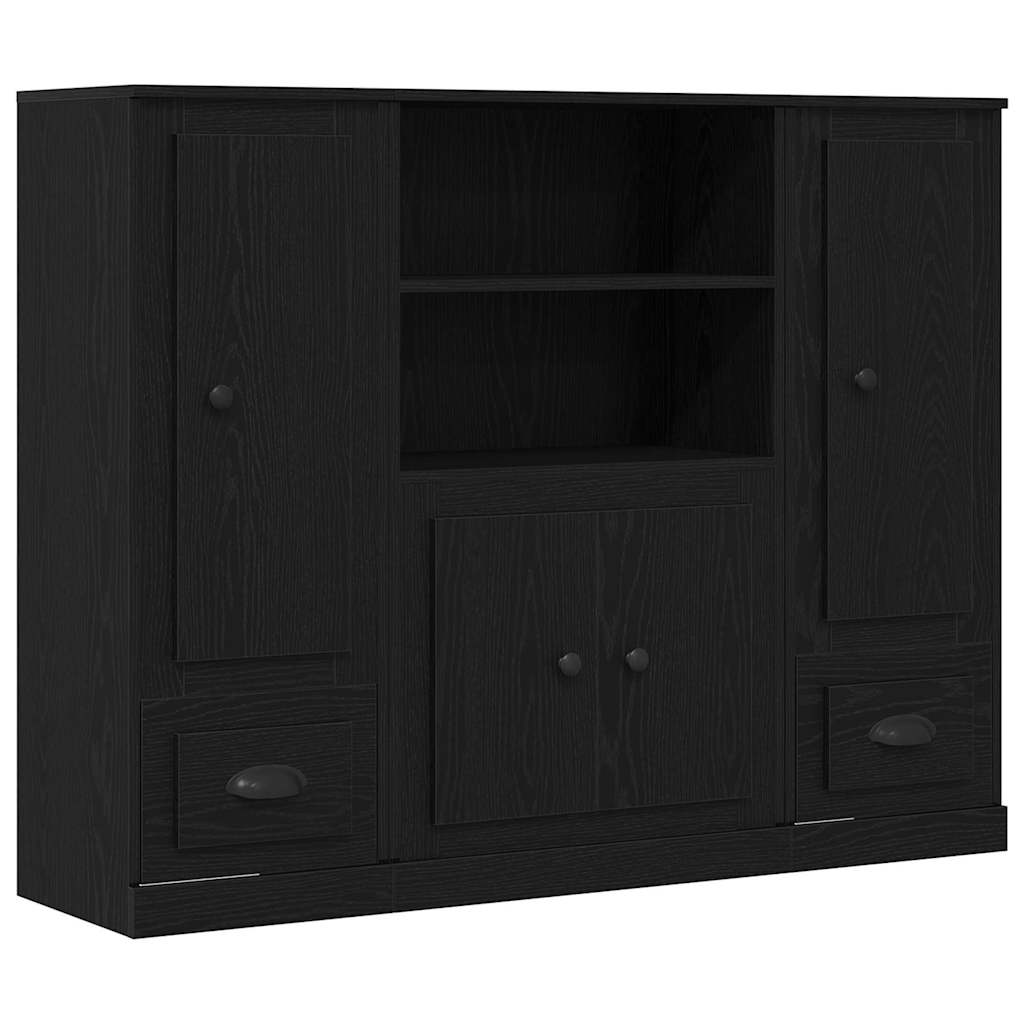 Highboard Black Oak 132 x 35.5 x 103.5 cm Engineered wood