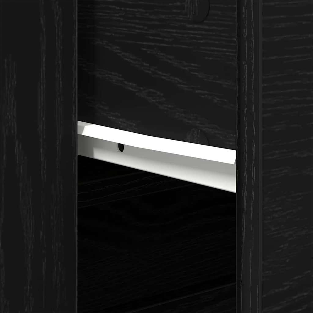 Highboard Black Oak 80 x 33 x 150 cm Engineered Wood