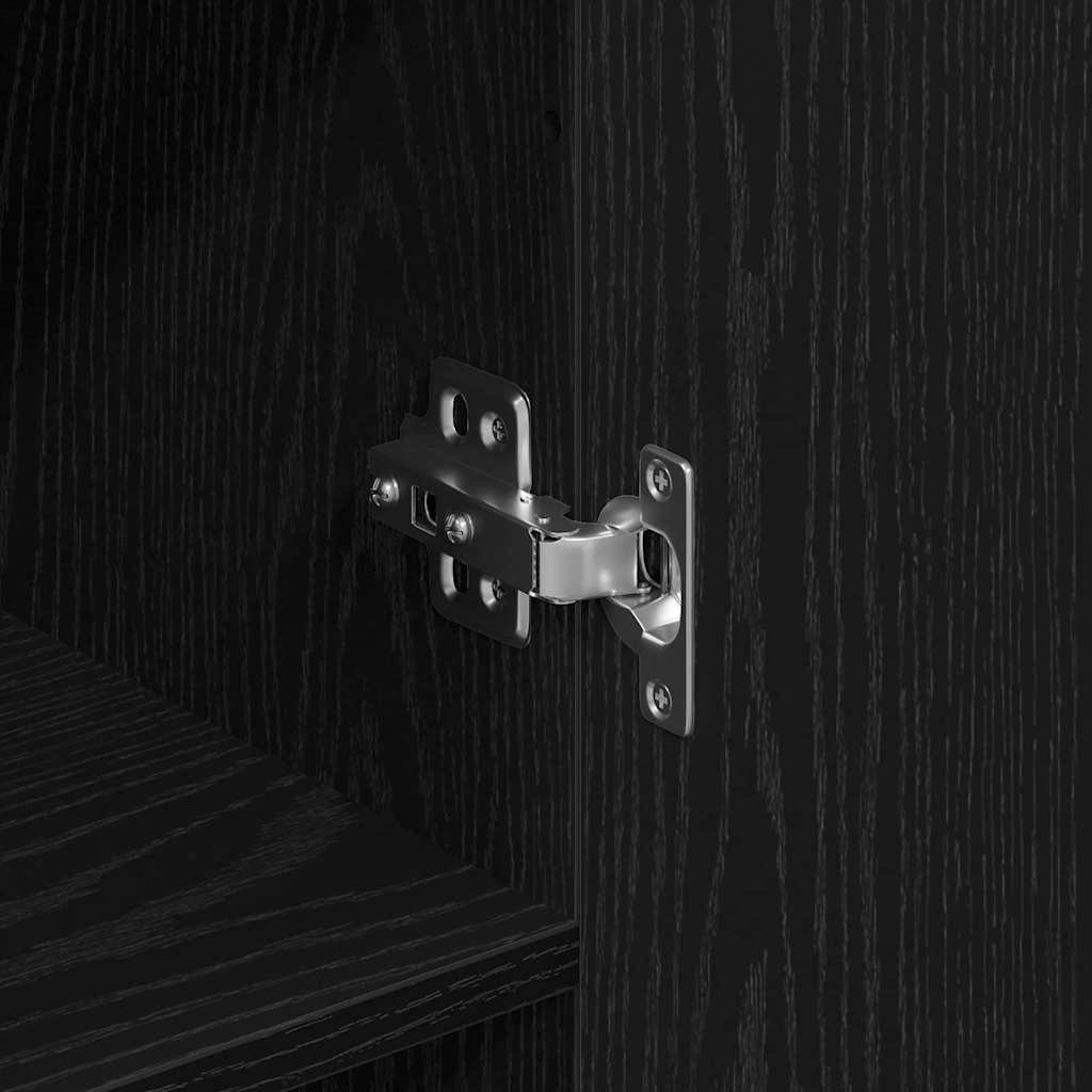 Highboard 2 pcs Black Oak Engineered Wood