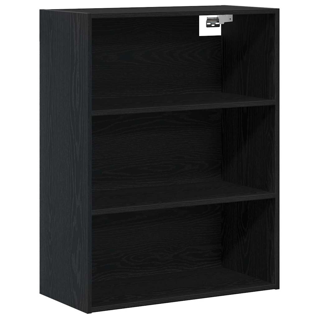 Highboard 2 pcs Black Oak Engineered Wood